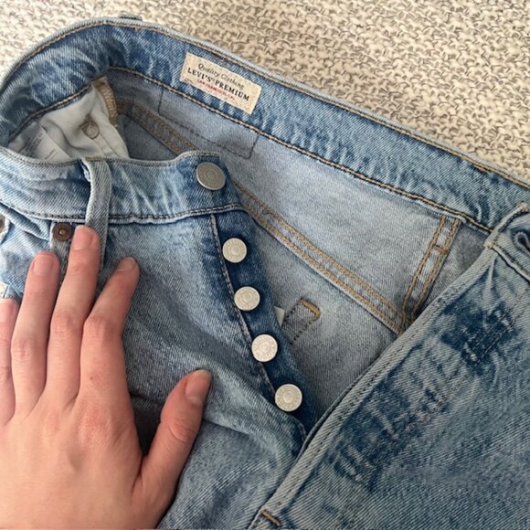 Levi's Light Blue Straight Leg Jeans - Picture 5 of 7